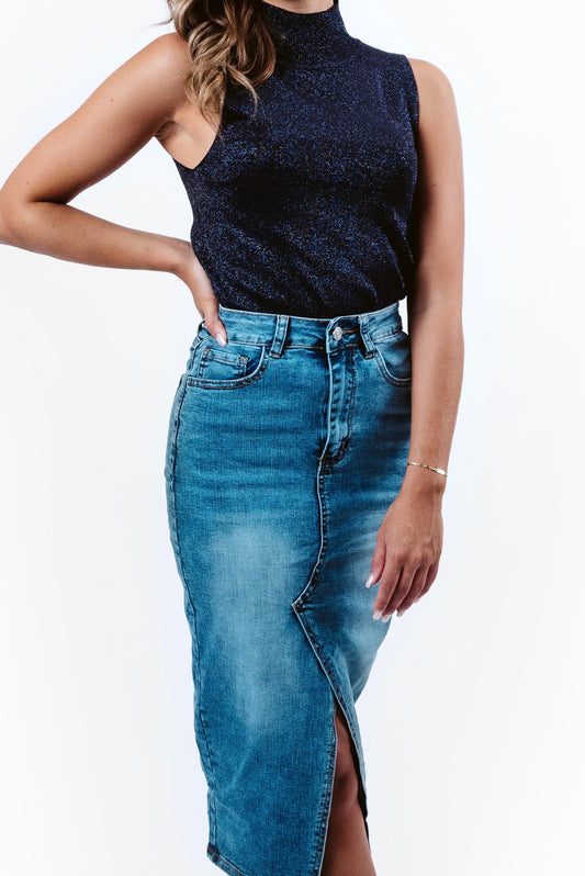 Jeans Skirt with slit